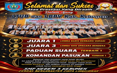 SMP Negeri 3 Kebumen Raih Juara LBBV Tingkat Kabupaten Kebumen
